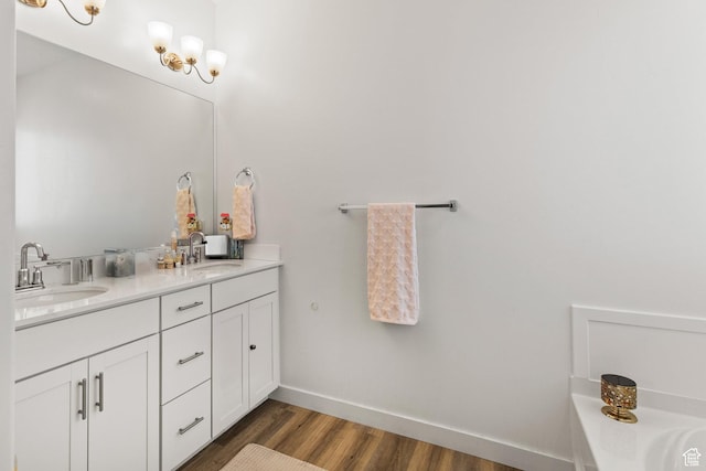 1268 S Raintree Ln, Santaquin, UT 84655 - full bath featuring double vanity, wood finished floors, and a bath