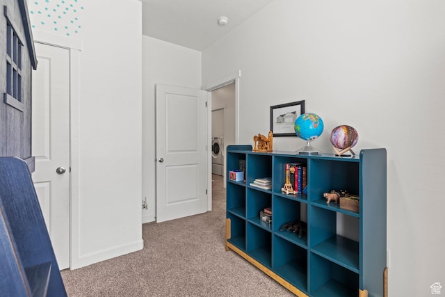 1268 S Raintree Ln, Santaquin, UT 84655 - game room with carpet and washer / clothes dryer