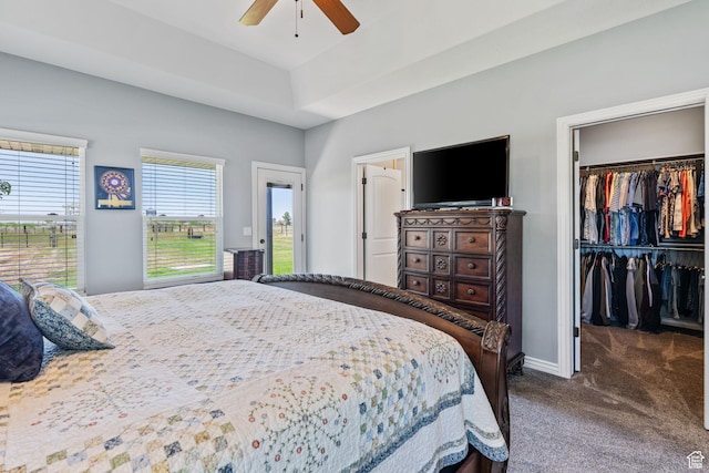 6613 W 200 N, Ogden, UT 84404 - carpeted bedroom with a spacious closet, a closet, ceiling fan, and access to exterior