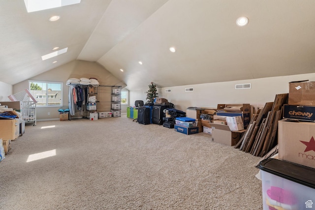 6613 W 200 N, Ogden, UT 84404 - bonus room featuring lofted ceiling, carpet floors, recessed lighting, and a skylight