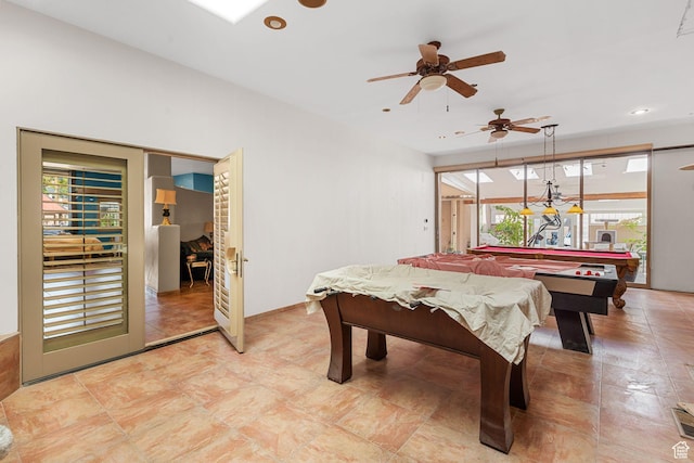 143 E 200 S, St George, UT 84770 - game room featuring billiards, healthy amount of natural light, a ceiling fan, and recessed lighting
