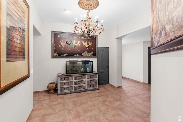 143 E 200 S, St George, UT 84770 - hall featuring a chandelier and baseboards