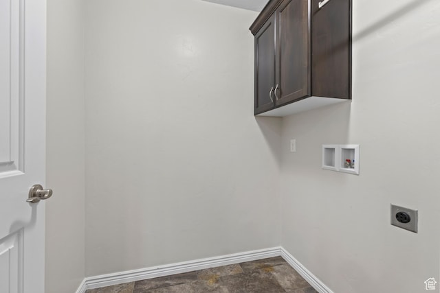 3342 S 240 W, Washington, UT 84780 - laundry area with hookup for an electric dryer, hookup for a washing machine, cabinet space, and dark stone finish flooring