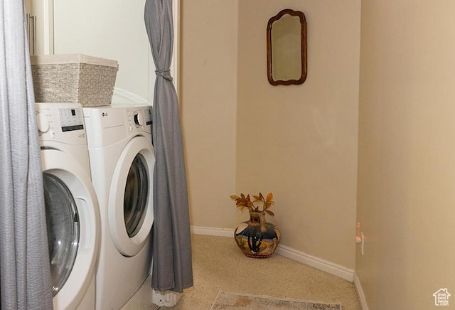 435 W Cobblestone Dr, Providence, UT 84332 - washroom featuring carpet flooring and washing machine and clothes dryer