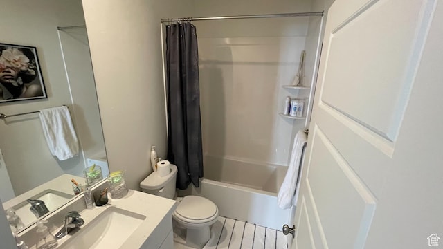 4678 W Vermillion Dr S, South Jordan, UT 84009 - bathroom with vanity and shower / bath combo with shower curtain