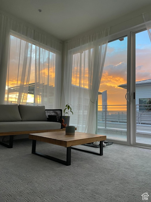 4678 W Vermillion Dr S, South Jordan, UT 84009 - living area with healthy amount of natural light, carpet, and a water view