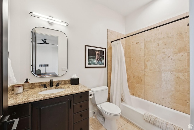 1427 Eagle Way, Park City, UT 84060 - bathroom with shower / bathtub combination with curtain, vanity, and tile patterned floors