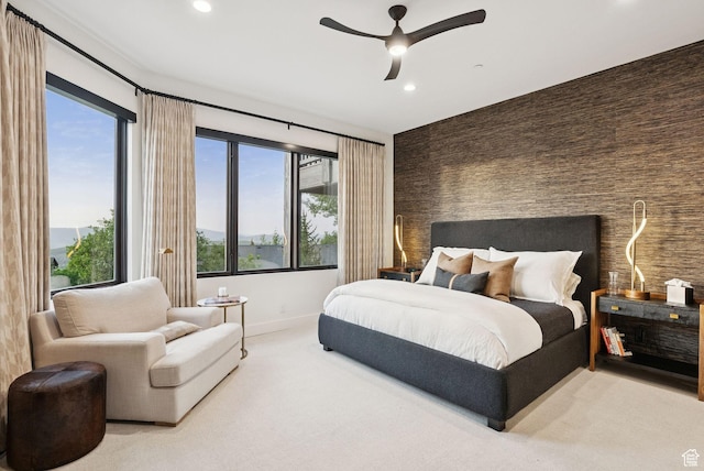 1427 Eagle Way, Park City, UT 84060 - carpeted bedroom with multiple windows, recessed lighting, and ceiling fan