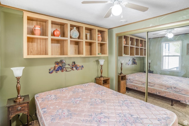 1225 N Dixie Downs Unit 119, St George, UT 84770 - carpeted bedroom featuring a closet and a ceiling fan