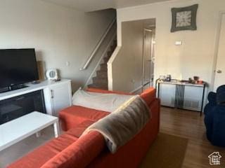 1793 W Trafalga Way N Unit F, Salt Lake City, UT 84116 - living area featuring stairway and wood finished floors