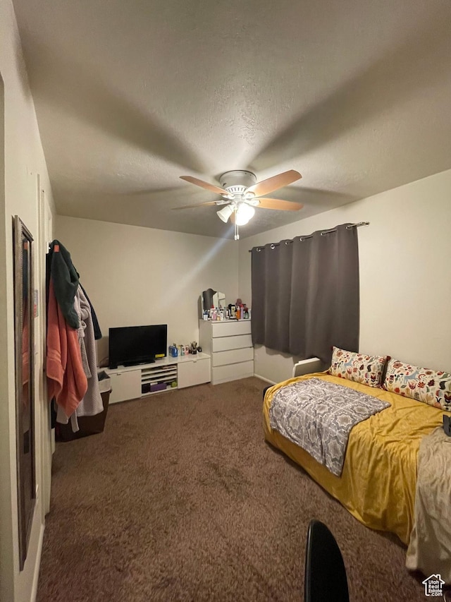 1793 W Trafalga Way N Unit F, Salt Lake City, UT 84116 - carpeted bedroom with a ceiling fan and a textured ceiling