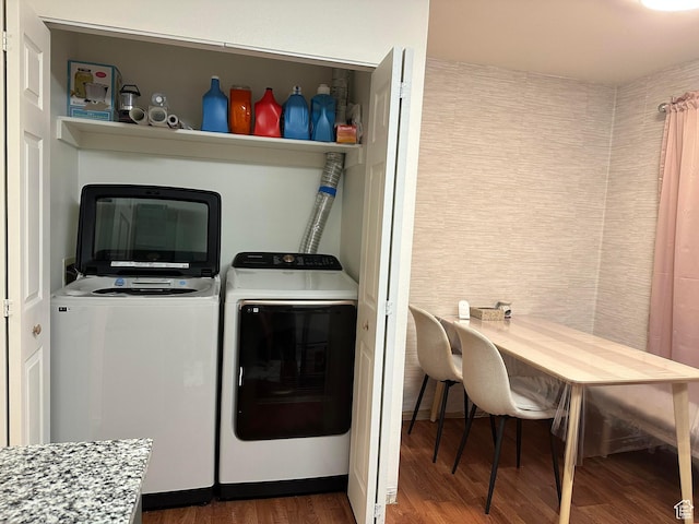 1793 W Trafalga Way N Unit F, Salt Lake City, UT 84116 - washroom with washer and clothes dryer and wood finished floors