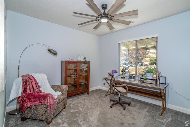 1430 W 365 N, Hurricane, UT 84737 - carpeted home office featuring ceiling fan and baseboards