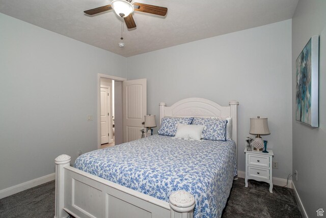 1430 W 365 N, Hurricane, UT 84737 - bedroom with dark colored carpet and a ceiling fan