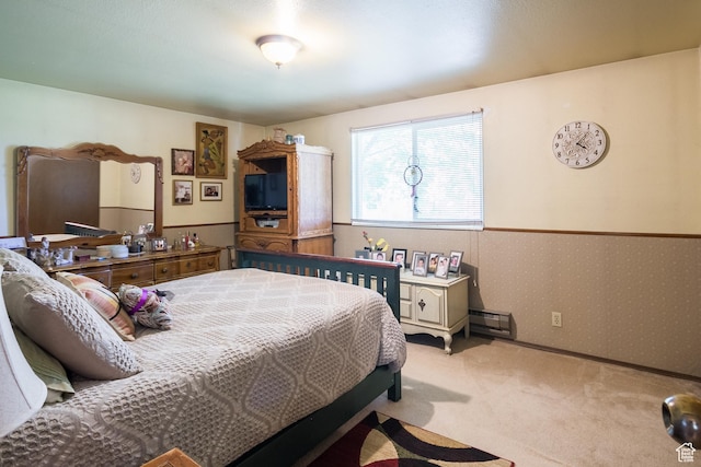 454 W 650 N, Vernal, UT 84078 - bedroom featuring carpet flooring, a baseboard heating unit, and wallpapered walls