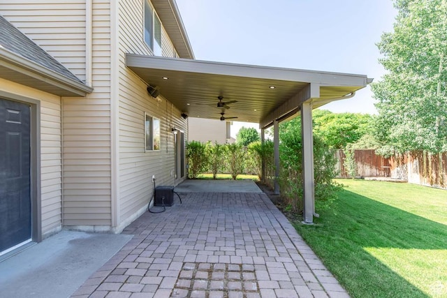 1033 S Southgate Ct W, Logan, UT 84321 - view of patio / terrace with ceiling fan