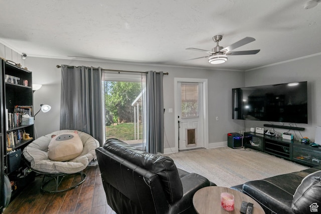565 W 300 S, Provo, UT 84601 - living room featuring ceiling fan, wood-type flooring, and ornamental molding