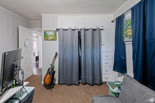 565 W 300 S, Provo, UT 84601 - bedroom with carpet flooring, crown molding, and a textured ceiling