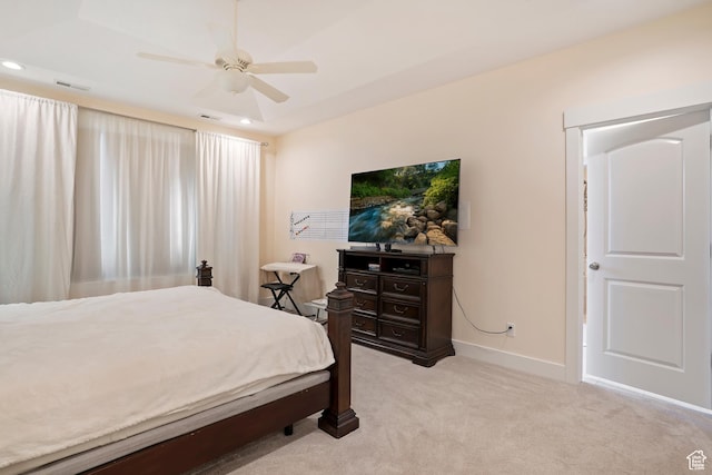 4925 W 3500 S, West Haven, UT 84401 - bedroom featuring light carpet, recessed lighting, and ceiling fan
