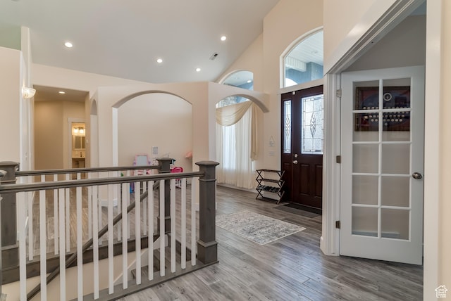4925 W 3500 S, West Haven, UT 84401 - entrance foyer with wood finished floors, recessed lighting, and arched walkways