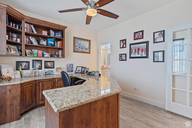 4925 W 3500 S, West Haven, UT 84401 - home office featuring ceiling fan and light wood-style flooring