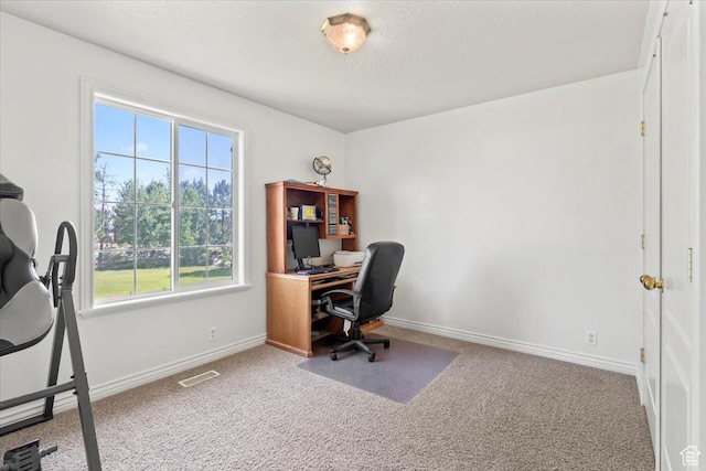 7217 W Mccuiston Ave S, Herriman, UT 84096 - carpeted home office with baseboards and a textured ceiling