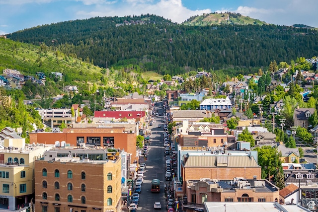1035 Park Ave Unit 7-G, Park City, UT 84060 - aerial view of a heavily wooded area and a mountainous background