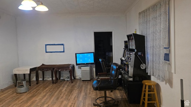 358 E 11th St, Ogden, UT 84404 - playroom featuring wood finished floors and an ornate ceiling
