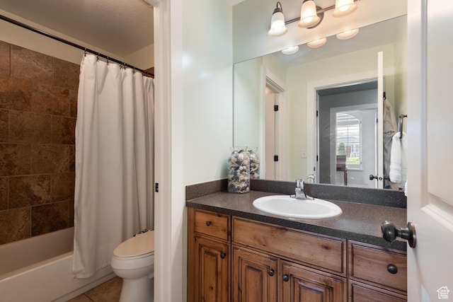 3535 W Overlook Dr, Layton, UT 84041 - full bathroom with vanity, shower / bath combo with shower curtain, and tile patterned floors
