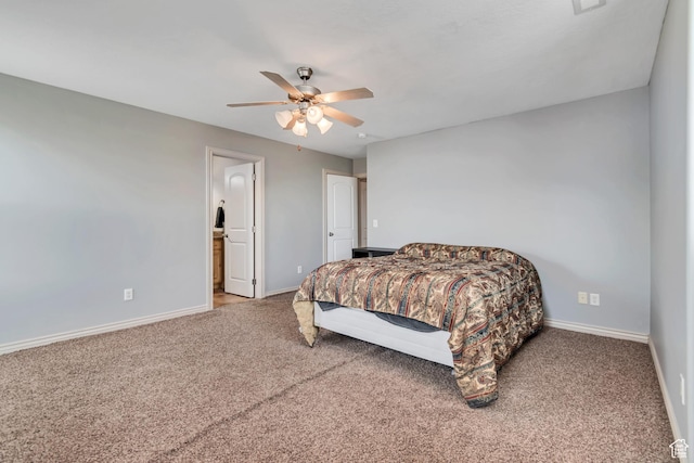 846 N Sapphire St, Morgan, UT 84050 - carpeted bedroom featuring ceiling fan and ensuite bath