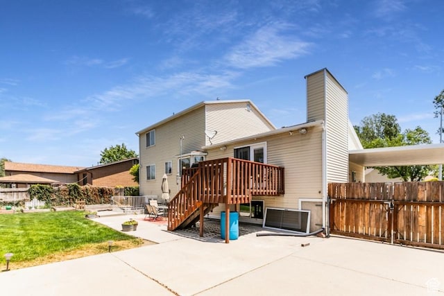 5668 S 1090 W, Murray, UT 84123 - rear view of property with a patio, a deck, stairway, and a chimney