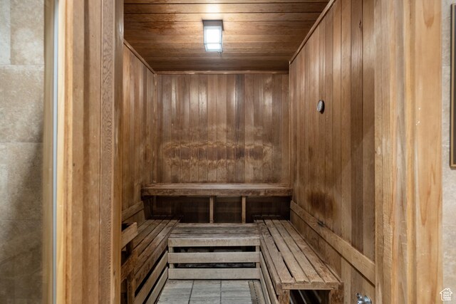 3558 Escala Ct Unit 252, Park City, UT 84098 - relaxing sauna featuring wooden walls and wooden ceiling