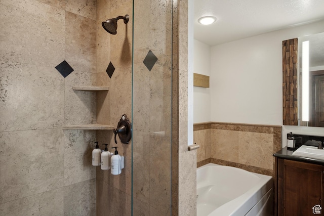 3558 Escala Ct Unit 252, Park City, UT 84098 - bathroom with vanity, a bath, and a tile shower