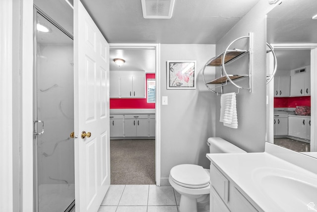 1700 N Bluebird Rd, Orem, UT 84097 - bathroom featuring a stall shower, vanity, and tile patterned floors