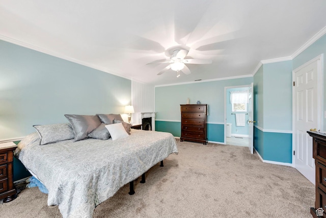 1700 N Bluebird Rd, Orem, UT 84097 - bedroom featuring crown molding, carpet floors, and a ceiling fan