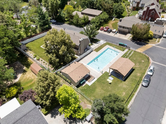 1700 N Bluebird Rd, Orem, UT 84097 - aerial perspective of suburban area featuring a pool