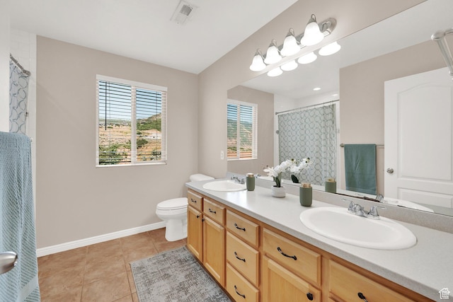 923 E Absaroka Ct S, Draper, UT 84020 - full bathroom with double vanity, a shower with shower curtain, and tile patterned flooring