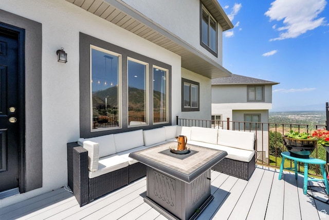 923 E Absaroka Ct S, Draper, UT 84020 - wooden terrace featuring an outdoor living space
