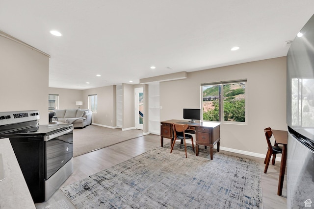 923 E Absaroka Ct S, Draper, UT 84020 - office space with plenty of natural light, light wood-type flooring, and recessed lighting