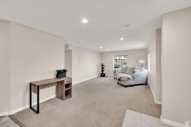 923 E Absaroka Ct S, Draper, UT 84020 - living area featuring carpet flooring and recessed lighting