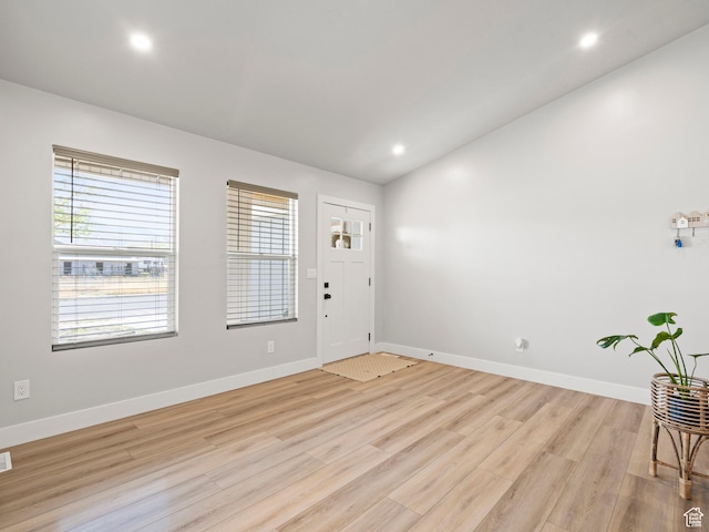 214 S 900 W, Tooele, UT 84074 - foyer featuring light wood-style floors, recessed lighting, and lofted ceiling