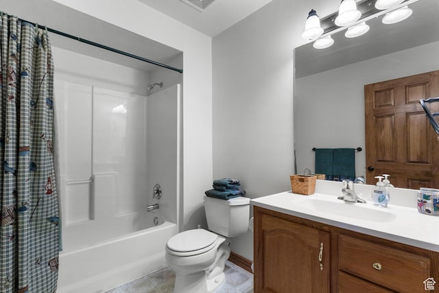 1340 N Trapper Loop, Garden City, UT 84028 - full bath with shower / bathtub combination with curtain, vanity, and tile patterned flooring