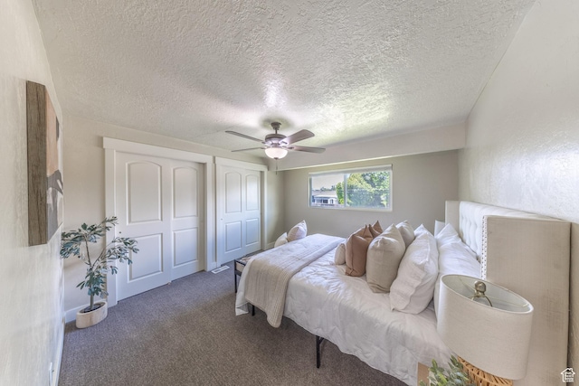 774 W 4375 S, Riverdale, UT 84405 - carpeted bedroom featuring a textured ceiling and a ceiling fan