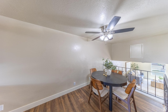 774 W 4375 S, Riverdale, UT 84405 - dining room featuring wood finished floors, a ceiling fan, and a textured ceiling