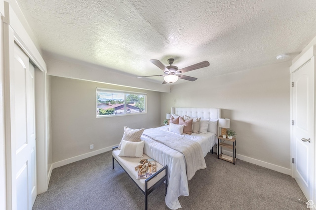774 W 4375 S, Riverdale, UT 84405 - bedroom featuring carpet flooring, ceiling fan, a textured ceiling, and a closet