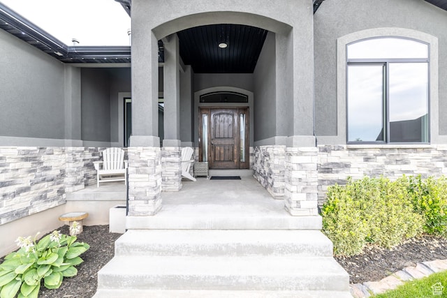 4311 N Diamond Ln, Erda, UT 84074 - entrance to property with stucco siding and stone siding
