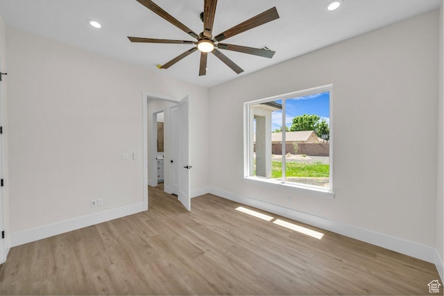 21 W Elinor Ln, Washington, UT 84780 - empty room with ceiling fan, light wood-type flooring, and recessed lighting