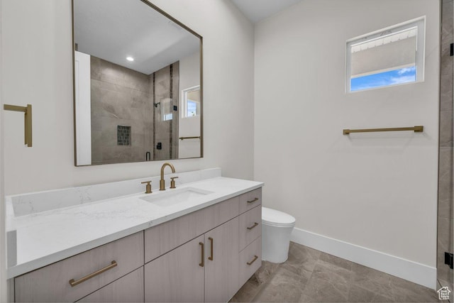 21 W Elinor Ln, Washington, UT 84780 - full bath with vanity, a shower stall, and marble look tile flooring