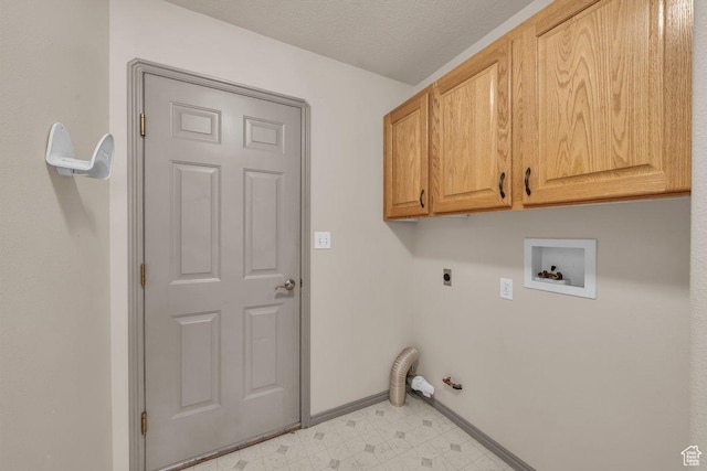 579 E Spring Cir, Washington, UT 84780 - washroom with washer hookup, cabinet space, hookup for an electric dryer, light flooring, and a textured ceiling