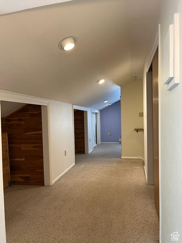 102 N 300 E, Moab, UT 84532 - hallway with light colored carpet and lofted ceiling